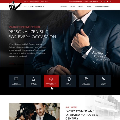 Website design for tuxedo rentals