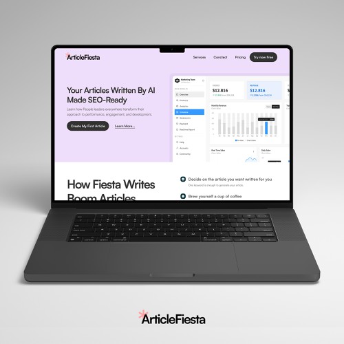 Landing Page Design for Article Fiesta