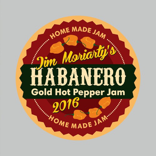 Habanero Gold Hot Pepper Jam label
