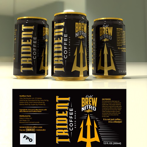 12oz can design for Trident Coffee