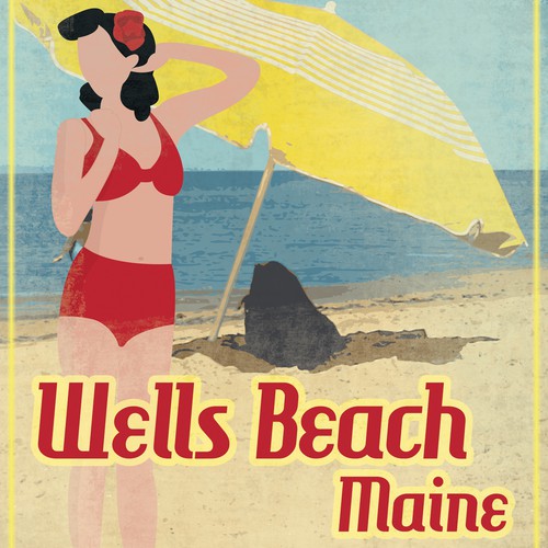 Fun Nostalgic Looking Beach Sign