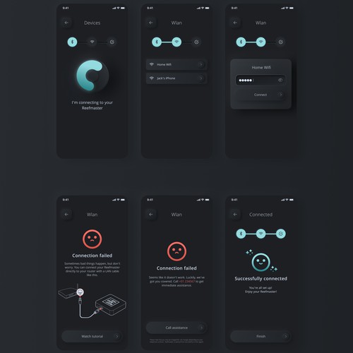 Neumorphic app for an aquarium