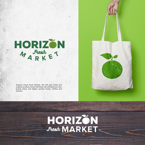 logo for organic fresh food market.