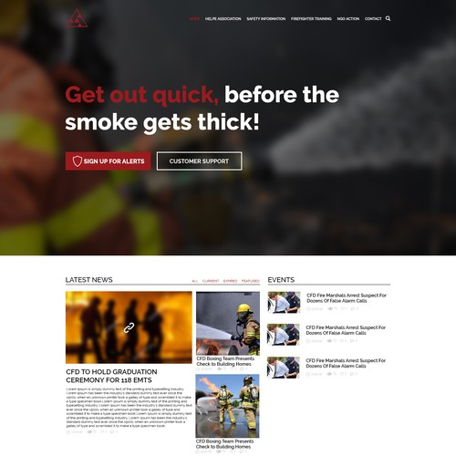 web design concept for Fire and Safety orginization