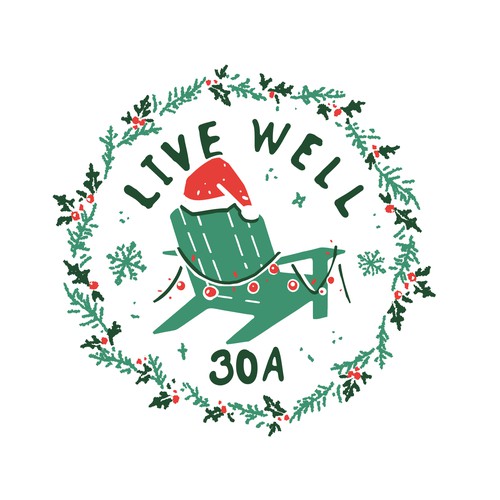 LIVE WELL holiday tshirt design 