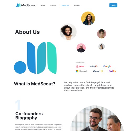 About Us Page Design for Medscout