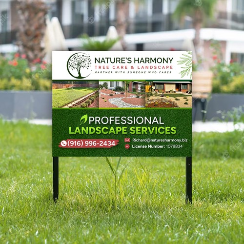 Landscape design yard sign