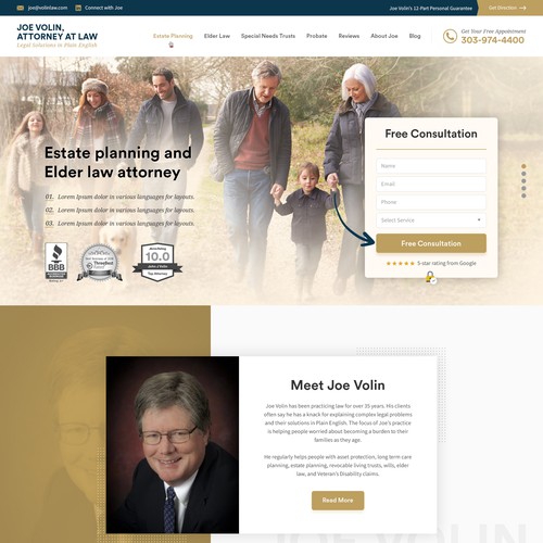 Website Design for Estate Planning Lawyer