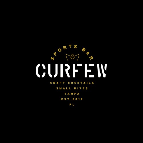 Modern logo design for sports bar CURFEW