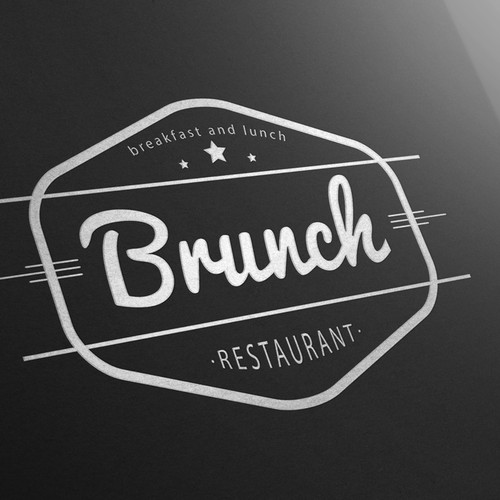 Vintage style logo for a brunch restaurant