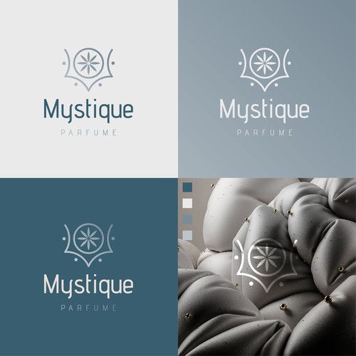 Simple minimalistic and luxurious logo design for a perfume brand.
