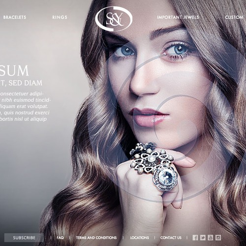 Create a luxurious website for middle to high end jewelry