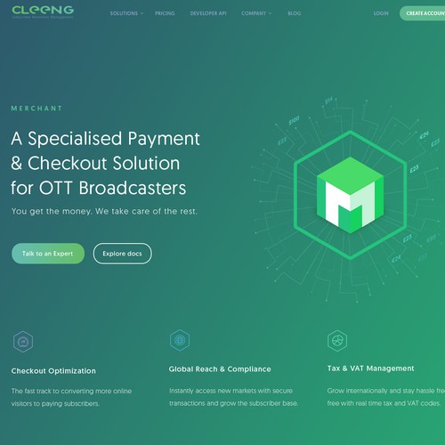 Inner page of Saas company