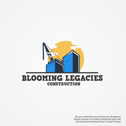 logo design for blooming legacies construction