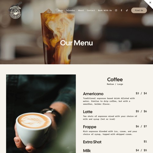 Double Tap Espresso Mobile Coffee Website