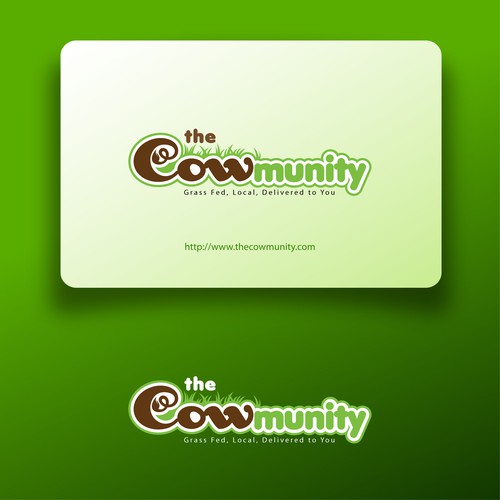 logo and business card for The Cowmunity