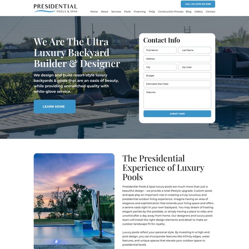 Landing page design