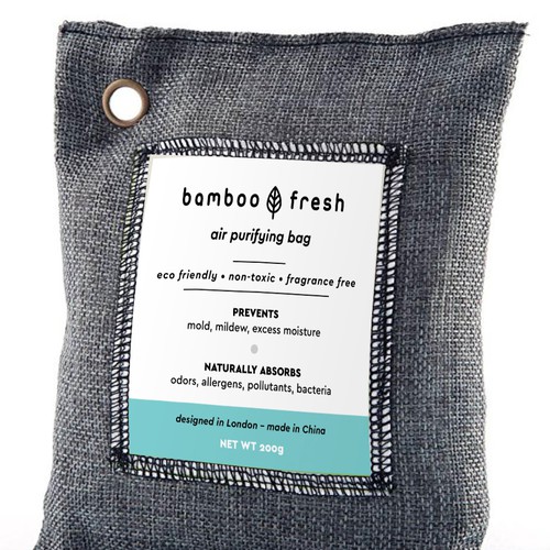 Bamboo air purifying bag label