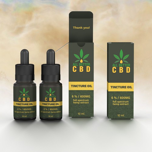 CBD oil, all better, simple with a eye catching touch