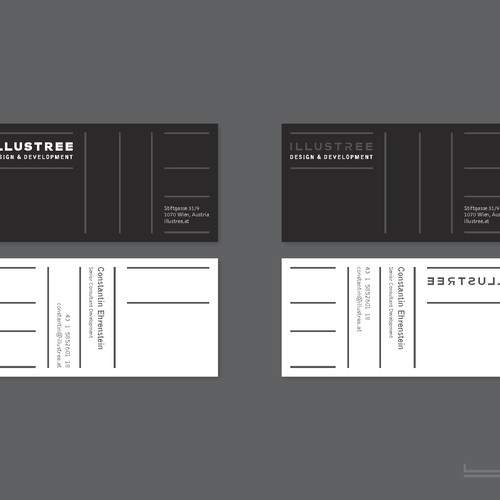 Black, white, transparent and natural - Business cards that tell a story (for ILLUSTREE User Experience Design Agency)