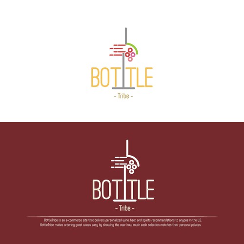 Bottle Shaped Logo for drink industry logo