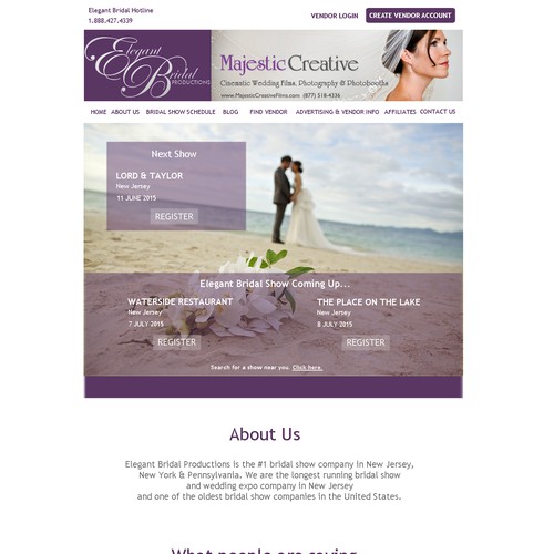 Webdesign concept for wedding show