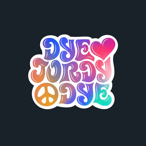 Groovy psychedelic sticker for tie-dye shop