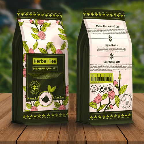 Tea label packaging design
