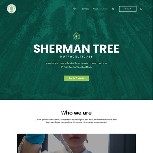 Clean website design for science company