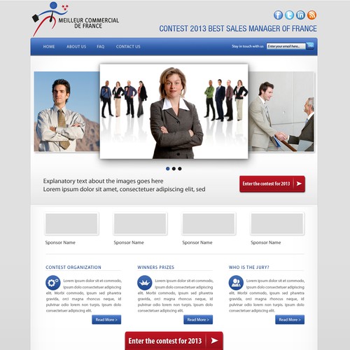 Website design for nationwide professional competition