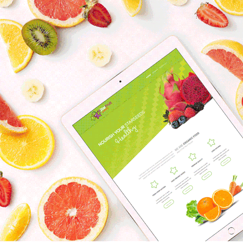 The creative and website design for fruit and vegetable juice for Square Online Store