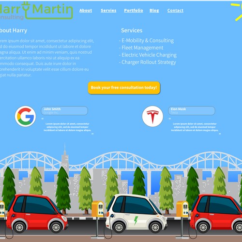 Home Page from clean energy and transportation consultant