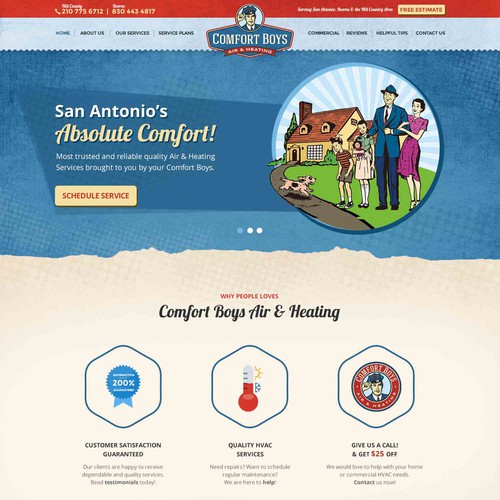 Retro A/C and Heating Webpage design