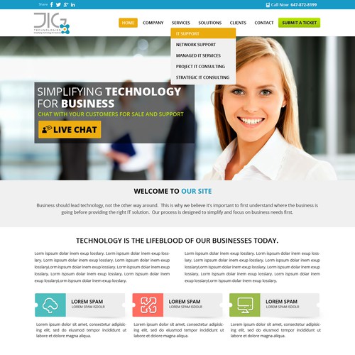 Create a Wordpress design for a software and IT technology solutions company - JIG Technologies