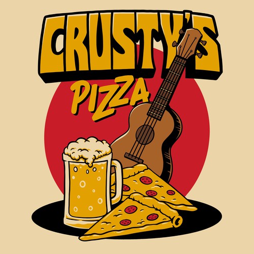 Beer, pizza, & music design concept