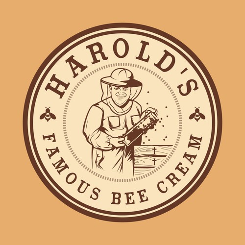 Logo concept for Harold's famous bee cream