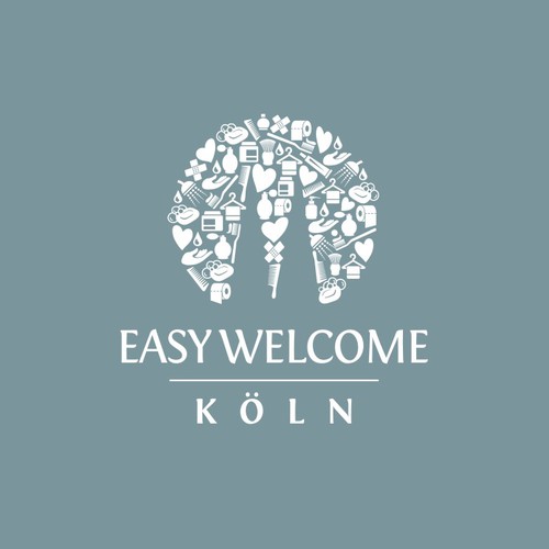 Logo for a program to organize and distribute donations (personal hygiene sets) for refugees in Cologne, Germany