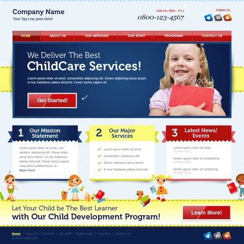 Website Design for "Kid" WordPress Theme