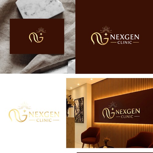 futuristic luxury logo representing cutting edge aesthetic clinic face