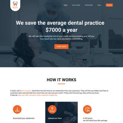 Dental Merchant Website Landing Page