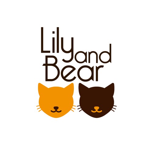 Logo of two playful cats for pet store