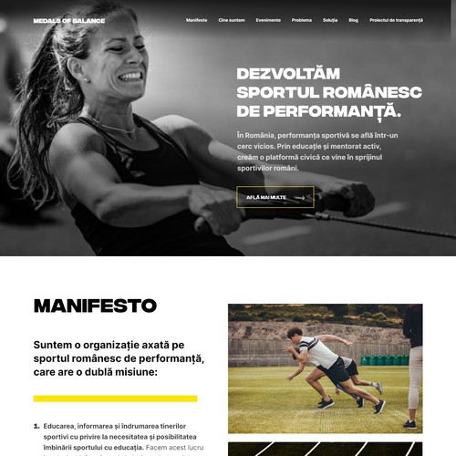Website for social cause centered on Romanian high performance sports