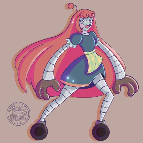 Robot Girl Character Illustration