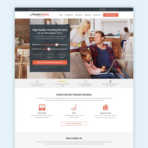 HomePage for a Cleaning Service