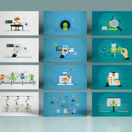 Set of illustrations for a digital marketing agency