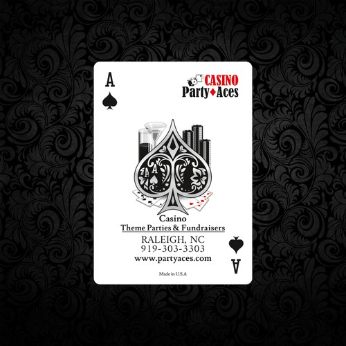 business playing card for a casino