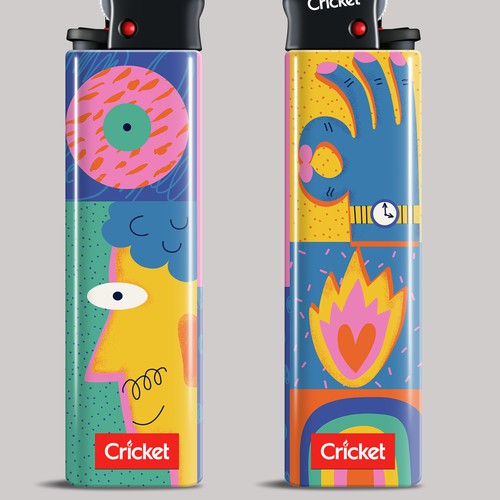 Create illustrations for a limited collection of Cricket Lighters