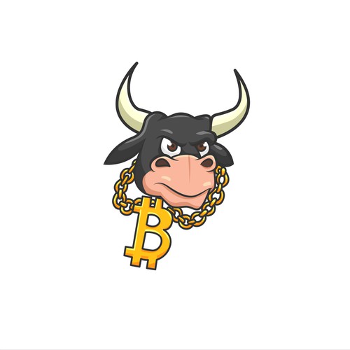 Bitcoin Bull Mascot Logo Concept