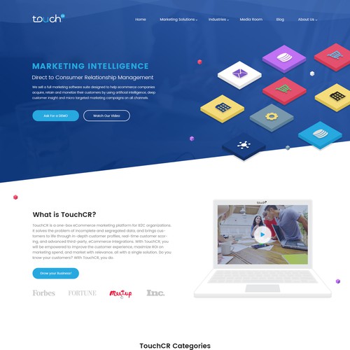 Home Page design for Touch Cr