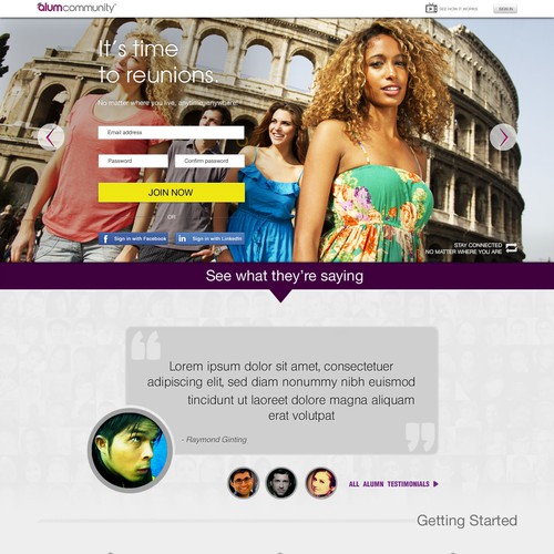 AlumCommunity needs a new landing page